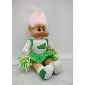 1991 Troll Doll CHEERLEADER Plush Doll Vintage Collectable Retro Pink Hair